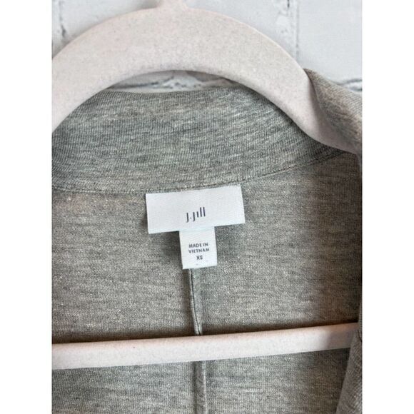 J.JILL gray open front linen rayon unlined knit jacket blazer XS NWOT - Picture 2 of 8